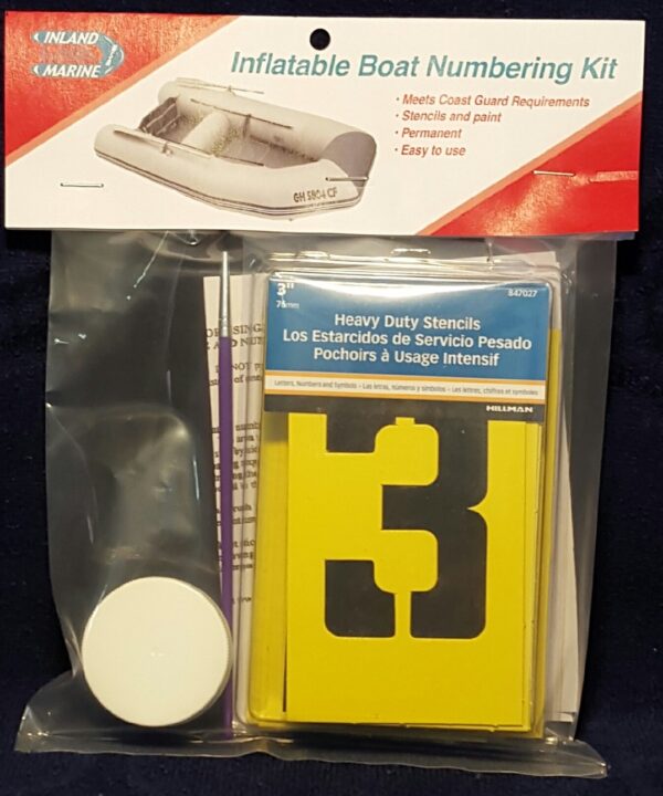 Inland Marine USA Numbering Registration Stencil Kit for Inflatable Boats, Dinghies and Rafts